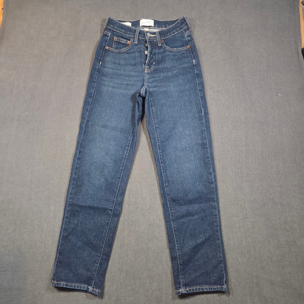 Universal Thread Slim Jeans Womens 2 Blue Mid Rise 80s Slim Button Fly Denim